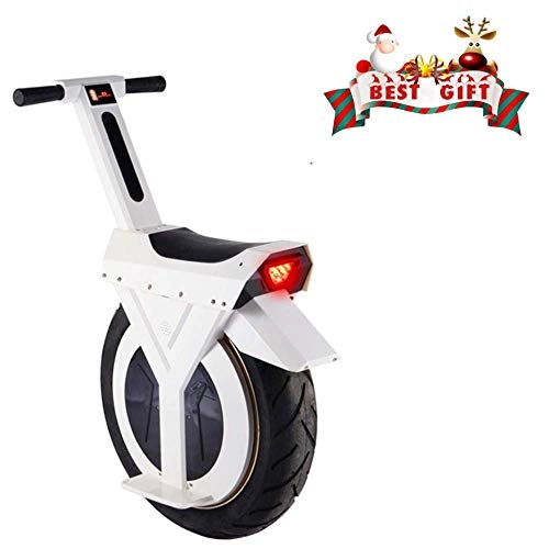 Monocycles : ZDW Vélo électrique Monocycle électrique, 17 '60V / 500W, Scooter électrique, 60Km avec haut-parleur Bluetooth, E-Scooter, Gyroroue unisexe adulte, meilleur cadeau de Noël blanc