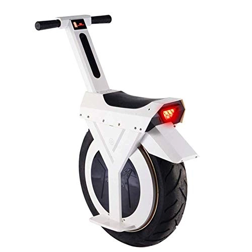 Monocycles : ZDW Vélo électrique Monocycle électrique, 17 '60V / 500W, Scooter électrique avec haut-parleur Bluetooth, E-Scooter, Gyroroue unisexe adulte ， blanc, 60 km, 60KM