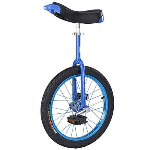 Monocycles : ZSH-dlc Freestyle Monocycle 16 / 18 / 20 / 24 Pouces Vélo Équilibre Réglable en Hauteur Adulte Seul Enfants Roue Vélo, Cadeau d'anniversaire / Cadeau De Noël, Bleu (Size : 16 inch)
