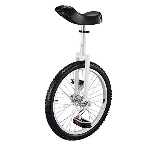 Monocycles : ZSH-dlc Freestyle Monocycle, 20 Pouces Équilibre Réglable en Hauteur Adulte Enfant Unique Roues Exercice De Vélo, Cadeau d'anniversaire / Cadeau De Noël, 5 Couleurs (Color : White)