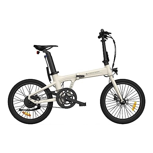 Vélos électriques : ADO Air 20 Folding E-Bike Revolution, vélo électrique ultra léger de 17, 5 kg équipé d'une ceinture en carbone / capteur de couple / application pour les déplacements urbains, 36 V 250 W(White)