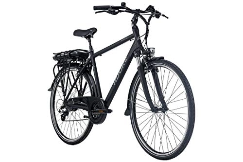 Vélos électriques : Adore Marseille Vélo de trekking électrique pour homme 28" Noir 24 vitesses 250 W Li-Ion 37 V / 13 Ah