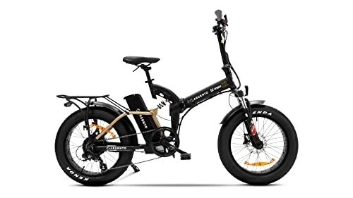 Vélos électriques : Argento Bi Max Bimax XL, Vélo électrique Adulte Unisexe, Noir Or, Taille Unique