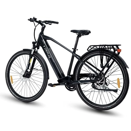 Vélos électriques : DERUIZ ebike Vélo électrique 28", Bafang 250W Moteur, Shimano 7 Vitesses, 48V644Wh Amovible Batterie avec écran Bluetooth, vélo Commuter pour Adulte (Deep Sea Blue)