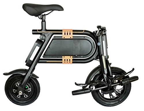Vélos électriques : DocGreen docg E de vélo Pliant Chagrin ek16 électrique roklapp Cylindre de, Noir / Orange, 12 / 10 "