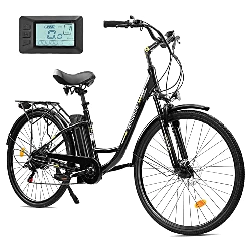 Vélos électriques : eboocicle Vélo Électrique, 26 Pouces Vélo de Ville Électrique, Batterie 36V / 13Ah, 25 km / h Vélo Électrique, Shimano 7 Vitesses, 250W E-Bike, Vélo pour Homme et Femme