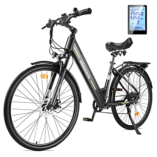 Vélos électriques : eboocicle Vélo Électrique, 28 Pro Pouces Vélo de Ville Électrique, Batterie 36V / 13Ah, 25 km / h Vélo Électrique, Shimano 7 Vitesses, 250W E-Bike, Vélo pour Homme et Femme