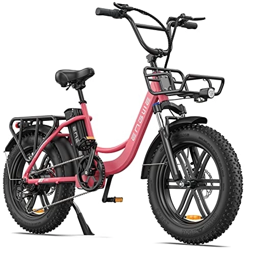 Vélos électriques : ENGWE Vélo électrique Adulte 20" Fat Tire Step-Through E-Bike pour Femme - Batterie 48V 13A - Shimano 7-Speed - Double Amortisseur - Idéal pour Les déplacements et Les randonnées Hors Route
