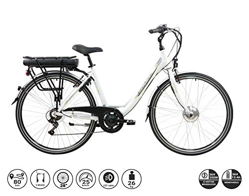 Vélos électriques : F.lli Schiano E-Moon Vélo électrique Unisex-Adult, Blanc, 28"