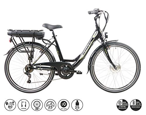 Vélos électriques : F.lli Schiano E-Moon Vélo électrique Unisex-Adult, Noir, 26
