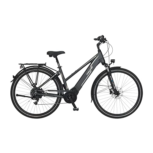 Vélos électriques : Fischer Viator 5.0i Vélo électrique pour Femme | RH 49 cm Moteur Central 50 Nm | Batterie 36 V dans Le Cadre Trekking | E-Bike, Gris Ardoise Mat, Rahmenhöhe
