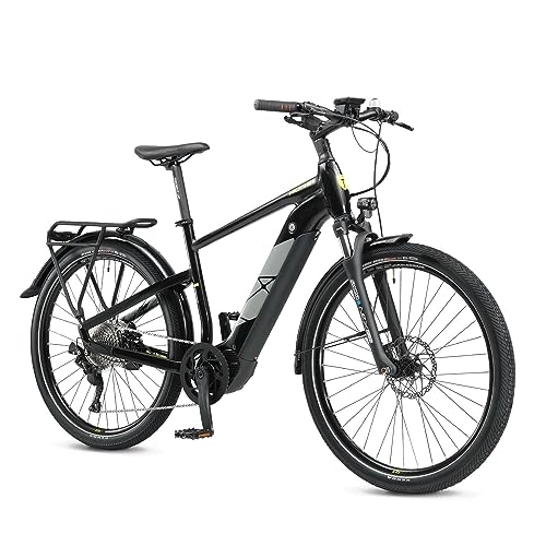 Vélos électriques : HEPHA E-Bike Trekking 7 Longrange Vélo électrique, Batterie intégrée 708 Wh, Moteur Central VTC 80 Nm, 10 Vitesses, App Support, Disque hydrauliques, Unisex 27, 5 Pouce, 2023 Highstep (Noir, L)