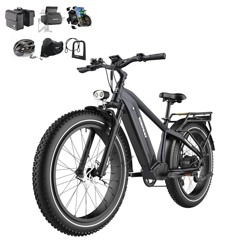 Vélos électriques : Himiway Zebra All Terrain E-Bike Hommes Femmes, 26"×4" Fatbike électrique, 48V 20AH E-Mountainbike jusqu'à 128 KM, 25 Km / h 250W Moteur, 7 Vitesses, conformité StVZO, Freins à disques hydrauliques
