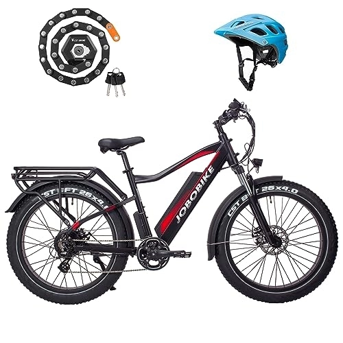 Vélos électriques : JOBO Ebike Vélo de Montagne électrique 26" Vélo électrique Pliant avec Batterie Lithium-ION Amovible 48 V 14 Ah, Shimano 7 Vitesses pour Homme et Femme
