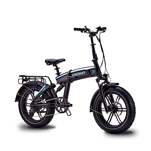 Vélos électriques : JOBOBIKE Vélo électrique 20 Certified Foldable E FATBIKE 7 vitesses 250 W Dérailleur arrière 25 kmh Grande capacité de batterie 48 V11, 6 Ah Double amortisseur avant réglable en hauteur VTT