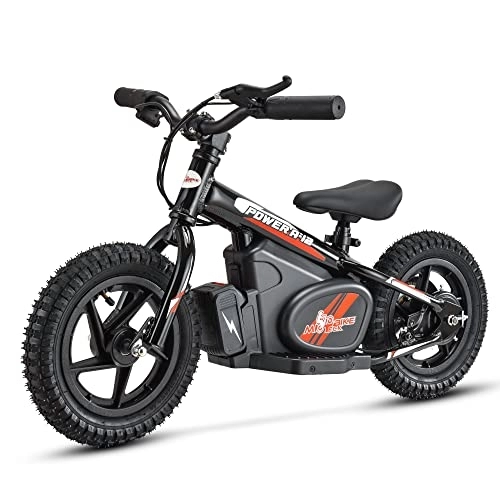 Vélos électriques : Mio Teck - E-Bike | Vélo électrique pour Enfant 12 Pouces 3-5 Ans, 2 Vitesses 8-16 km / h, 24 V 100 W Moteur Brush (Noir)