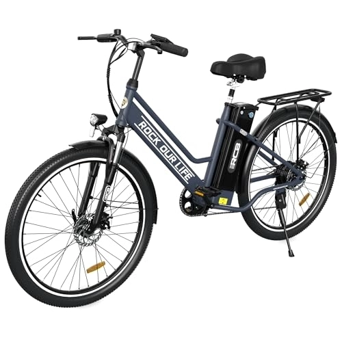 Vélos électriques : RCB Vélo électrique e Bike de 26 Pouces, Batterie au Lithium de 36V 12AH L'autonomie maximale Peut Atteindre 90 km (Impact environnemental). 250W 7 -Vitesses e Bike pour Adultes