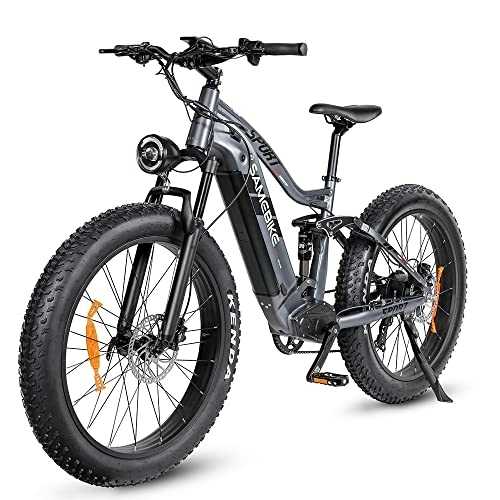 Vélos électriques : SAMEBIKE vélo électrique pour Adultes, Fat Tire e - Bike 26 * 4.0 e - Bike, vélo électrique pour Adultes avec Batterie Amovible 48v17ah, vélo électrique Hors Route Double Frein à Disque, écran LCD