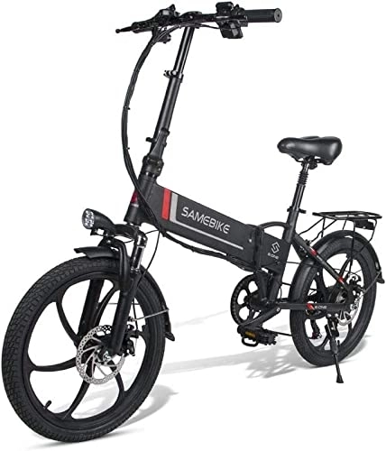 Vélos électriques : SAMEBIKE Vélo électrique Velo Electrique 20 Pouces 48V10.4Ah Batterie Amovible 7 vitessesvelo Electrique Pliable pour Homme et Femme Noir