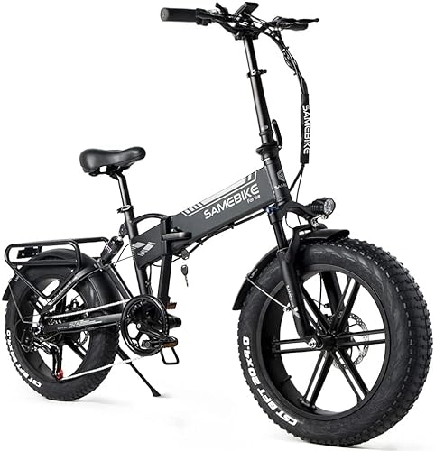 Vélos électriques : SAMEBIKE Vélo électrique Velo Electrique Pliable Fatbike 20 Pouces 48V10.4Ah Batterie Pédalage Assisté 7 Vitesses Mode croisière 40-100km Femme Homme