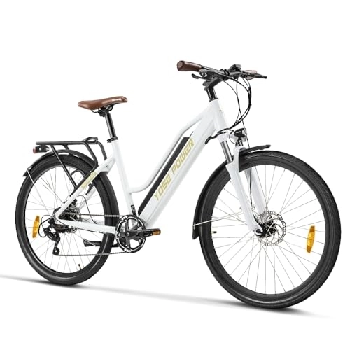 Vélos électriques : SEASON 27.5 Pouces Vélos Électrique de Ville / VTT, pour Adulte Homme Femme, Shimano à 7 Vitesses Roue Libre, 250W Moteur de Roue Arrière, avec 36V13Ah E-Bike Batterie ((Autumn A01(City Bike)))