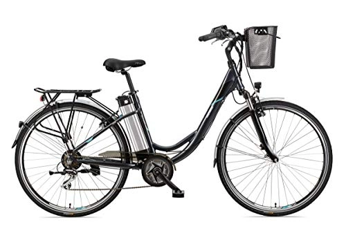Vélos électriques : Telefunken Vélo électrique 28" pour femme - Dérailleur à 7 vitesses - Vélo de ville Pedelec en aluminium avec moteur central 250 W / 10, 4 Ah / 36 V - Batterie de siège RC860 Multitalent.