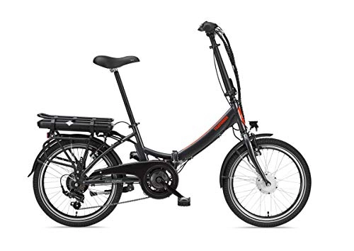 Vélos électriques : Telefunken Vélo électrique pliant en aluminium, gris, 7 vitesses Shimano – Vélo pliant Pedelec léger 250 W et 10, 4 Ah / 36 V batterie lithium-ion LCD, 20 pouces, Compact F810