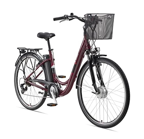 Vélos électriques : Telefunken Vélo électrique électrique Pedelec 28" en aluminium avec dérailleur Shimano 7 vitesses - Léger - Avec panier de vélo - 250 W et 10, 4 Ah - 36 V - RC822 - Multitalent