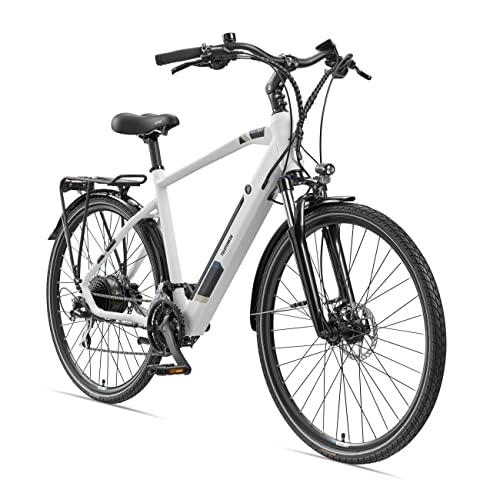 Vélos électriques : TELEFUNKEN XC941 Expedition Vélo électrique pour homme en aluminium 28 pouces avec dérailleur Shimano Acera 24 vitesses, vélo de trekking Pedelec avec moteur arrière 250 W 11, 6 Ah, batterie 36 V