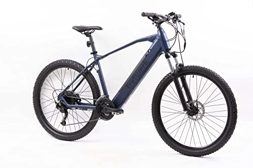 Vélos électriques : Tretwerk Vélo de montagne électrique 27, 5" Bolt 7 Bleu – Vélo VTT Pedelec avec dérailleur Shimano 27 vitesses – Vélo électrique VTT Hardtail avec moteur de moyeu arrière 250 W, 36 V