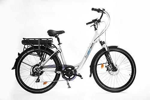 Vélos électriques : URBANBIKER Vélo électrique Ville Mod. Sidney, Baterie Lithium ION 504 Wh (14 Ah 36 V), 7 Vitesses, Blanc, 26"