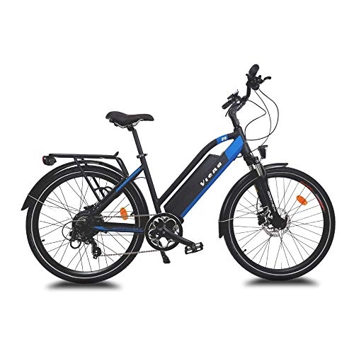Vélos électriques : URBANBIKER vélo électrique VTC VIENA (Bleu 28"), Batterie Lithium-ION Cellules Samsung 840Wh (48V et 17, 5Ah), Moteur 350W, 28 Pouces, Freins hydraulique Shimano.