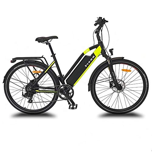 Vélos électriques : URBANBIKER vélo électrique VTC VIENA (Jaune 28"), Batterie Lithium-ION Cellules Samsung 840Wh (48V et 17, 5Ah), Moteur 350W, 28 Pouces, Freins hydraulique Shimano.
