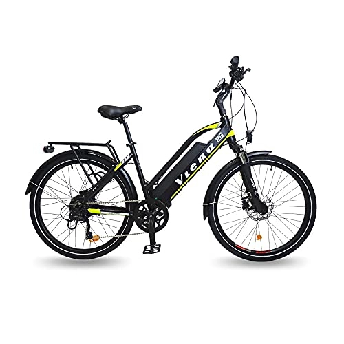Vélos électriques : URBANBIKER vélo électrique VTC VIENA (Jaune 28"), Batterie Lithium-ION Cellules Samsung 840Wh (48V et 17, 5Ah), Moteur 350W, 28 Pouces, Freins hydrauliques