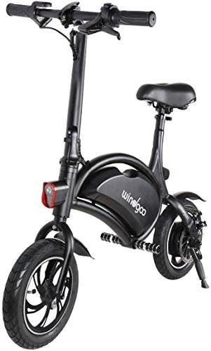 Vélos électriques : Vélo Électrique Pliant, Jusqu'à 25km / h, Vitesse Réglable 12 Pouces Noir Bike, 350W / 36V Batterie Lithium Rechargeable, Adulte Unisexe