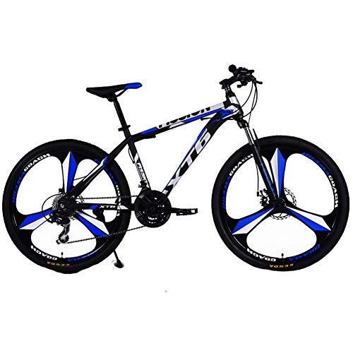 Vélos électriques : Wangkai Vélo Tout Terrain Freins a Disque Double en Acier a Haute Teneur en Carbone pour Vélo de Montagne Amortisseur Tout-Terrain, Blue