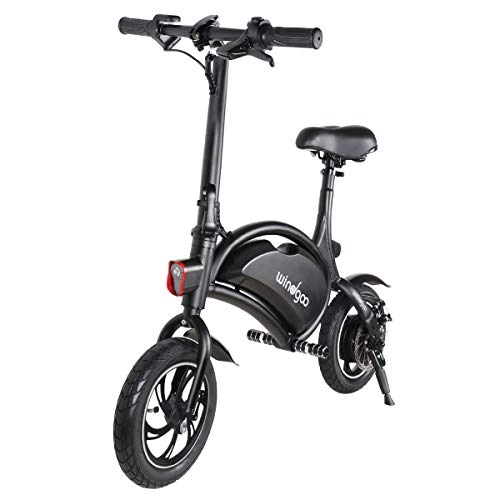 Vélos électriques : Windgoo Vélo Électrique Pliant, Jusqu'à 25km / h, Vitesse Réglable 12 Pouces Noir Bike, 350W / 36V Batterie Lithium Rechargeable, Adulte Unisexe