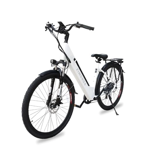 Vélos électriques : ZIMONDA Vélo électrique pour femme, moteur 250 W, 28 ", pour adultes, batterie amovible 36 V 13 Ah avec écran couleur LCD, Shimano 7 vitesses, rehausseur de guidon réglable de 25 km / h jusqu'à 100 km