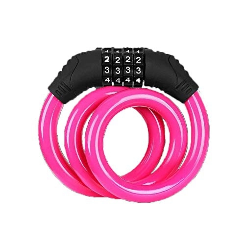 Fahrradschlösser : Qaoping Fahrrad-Lock-Code-Kombination Fahrradschloss Fahrradsicherungsschloss Fahrradgeräte MTB-Anti-Diebstahl-Ring-Lock-Gelb (Color : Pink)