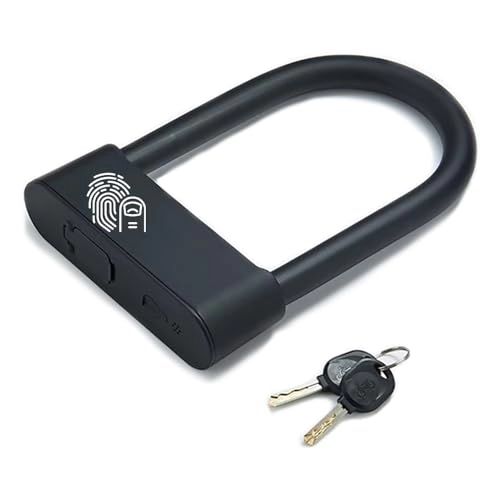 Fahrradschlösser : Sir Schmeer® Fahrradschloss Bügelschloss U-Form - Fingerabdruck Bluetooth App, 2 Schlüssel - IP67