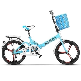  Bici elettriches 16 20 22 "Bicicletta da Città Pieghevole Leggera In Acciaio Al Carbonio, Freni Dual Disc E Paracatena Chiuso(Size:20 In, Color:Blu)