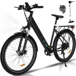 ELEKGO  27.5″Bici Elettrica, Mountain Bike Elettrica, Bicicletta elettrica City E-bike con motore da 250W e batteria al litio rimovibile da 36V 12Ah, Telaio in alluminio, 7 Velocità MTB Ebike per adulti