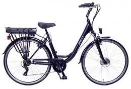 amiGO Bici elettriches Amigo E-Active - Bicicletta elettrica da donna, 28 pollici, con cambio Shimano a 7 marce, cambio a mozzo da 250 W e 13 Ah, batteria agli ioni di litio da 36 V, colore nero opaco