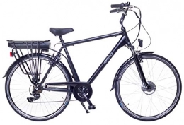 amiGO Bici elettriches Amigo E-Active - Bicicletta elettrica da uomo da 28 pollici, con cambio Shimano a 7 marce, cambio a mozzo da 250 W e 13 Ah, batteria agli ioni di litio da 36 V, colore nero opaco