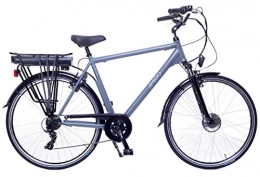 amiGO Bici elettriches Amigo E-Active - Bicicletta elettrica da uomo da 28 pollici, con cambio Shimano a 7 marce, cambio a mozzo da 250 W e 13 Ah, batteria agli ioni di litio da 36 V, grigio opaco
