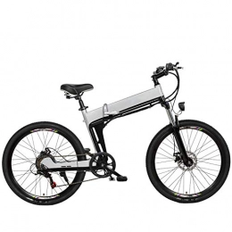 AYHa Bici elettriches AYHa Mountain bike elettrica per adulti, telaio in lega di alluminio Bicicletta da città pieghevole da 26 pollici Freni a doppio disco Batteria rimovibile a 7 velocità 48 V, Argento, A 10AH