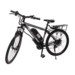Bathrena Bicicletta elettrica da 26 pollici, 250 W, 25 km/H, bicicletta elettrica a 21 marce, resistenza regolabile in altezza, portata 130 kg, per uomo e donna, con faro a LED (nero)