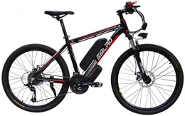 min min Bici elettriches Bici, 1000 W Mountain Mountain Bike per Adulti, 27 velocità Gear E-Bike con Batteria al Litio 48 V 15Ah - Professional Offroad Fruzzo Bicicletta per Uomo e Donna (Colore: Rosso) (Color : Black)