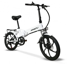 MYATU Bici elettriches Bici Elettrica E-bike 250W Bicicletta Elettrica pieghevole per Adulti 20" Bici Elettrica Folding City bike ammortizzata motore con Batteria 48v agli Ioni di Litio, Shimano 6 Velocità (Bianco (MOD.2))