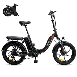 Fafrees Bici elettriches Bici elettrica pieghevole F20, batteria 36V 16Ah, pneumatici grassi 20"* 3.0, 25 km / h max, 250 W, Shimano 7 velocità - Nero